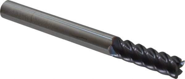 Niagara Cutter - 1/4", 5 Flute, Single End, Solid Carbide, 0.02" Corner Radius End Mill - 2-1/2" OAL, 45° Helix, Right Hand Flute, 3/4" LOC, Right Hand Cut - USA Tool & Supply
