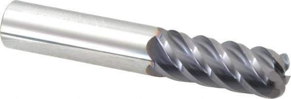 Niagara Cutter - 1/2", 5 Flute, Single End, Solid Carbide, 1/8" Corner Radius End Mill - 3" OAL, 45° Helix, Right Hand Flute, 1-1/4" LOC, Right Hand Cut - USA Tool & Supply