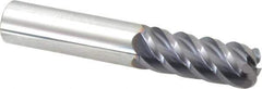 Niagara Cutter - 1/2", 5 Flute, Single End, Solid Carbide, 1/8" Corner Radius End Mill - 3" OAL, 45° Helix, Right Hand Flute, 1-1/4" LOC, Right Hand Cut - USA Tool & Supply