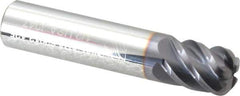 Niagara Cutter - 1/2", 5 Flute, Single End, Solid Carbide, 1/8" Corner Radius End Mill - 2-1/2" OAL, 45° Helix, Right Hand Flute, 5/8" LOC, Right Hand Cut - USA Tool & Supply