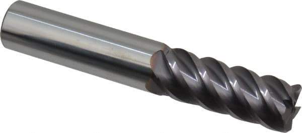 Niagara Cutter - 1/2", 5 Flute, Single End, Solid Carbide, 0.045" Corner Radius End Mill - 3" OAL, 45° Helix, Right Hand Flute, 1-1/4" LOC, Right Hand Cut - USA Tool & Supply