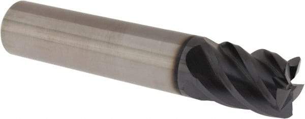 Niagara Cutter - 3/8", 5 Flute, Single End, Solid Carbide, 0.015" Corner Radius End Mill - 2" OAL, 45° Helix, Right Hand Flute, 1/2" LOC, Right Hand Cut - USA Tool & Supply