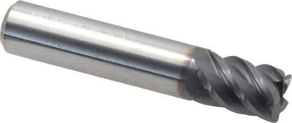 Niagara Cutter - 3/8", 5 Flute, Single End, Solid Carbide, 0.03" Corner Radius End Mill - 2" OAL, 45° Helix, Right Hand Flute, 1/2" LOC, Right Hand Cut - USA Tool & Supply