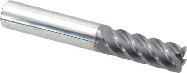 Niagara Cutter - 3/8", 5 Flute, Single End, Solid Carbide, 0.03" Corner Radius End Mill - 2-1/2" OAL, 45° Helix, Right Hand Flute, 1" LOC, Right Hand Cut - USA Tool & Supply