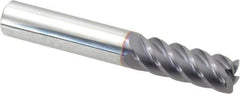 Niagara Cutter - 3/8", 5 Flute, Single End, Solid Carbide, 0.03" Corner Radius End Mill - 2-1/2" OAL, 45° Helix, Right Hand Flute, 1" LOC, Right Hand Cut - USA Tool & Supply