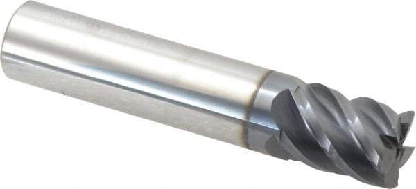 Niagara Cutter - 1/2", 5 Flute, Single End, Solid Carbide, 0.015" Corner Radius End Mill - 2-1/2" OAL, 45° Helix, Right Hand Flute, 5/8" LOC, Right Hand Cut - USA Tool & Supply