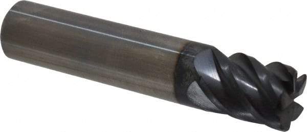 Niagara Cutter - 1/2", 5 Flute, Single End, Solid Carbide, 0.045" Corner Radius End Mill - 2-1/2" OAL, 45° Helix, Right Hand Flute, 5/8" LOC, Right Hand Cut - USA Tool & Supply
