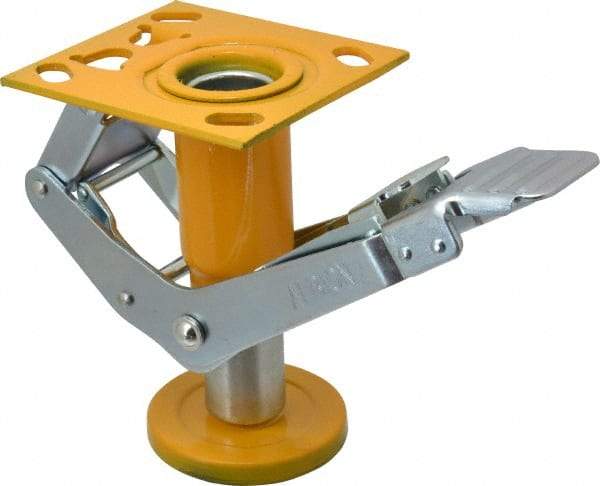 Albion - 7-1/2" Mounting Height, Position Floor Lock for 6" Diam Caster Wheels - 1-1/2" Retracted Clearance - USA Tool & Supply