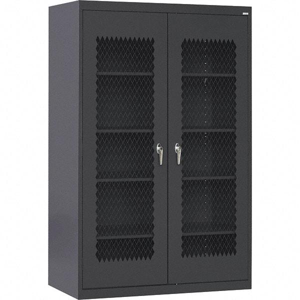 Sandusky Lee - 5 Shelf Visible Storage Cabinet - Steel, 36" Wide x 24" Deep x 72" High, Black - USA Tool & Supply