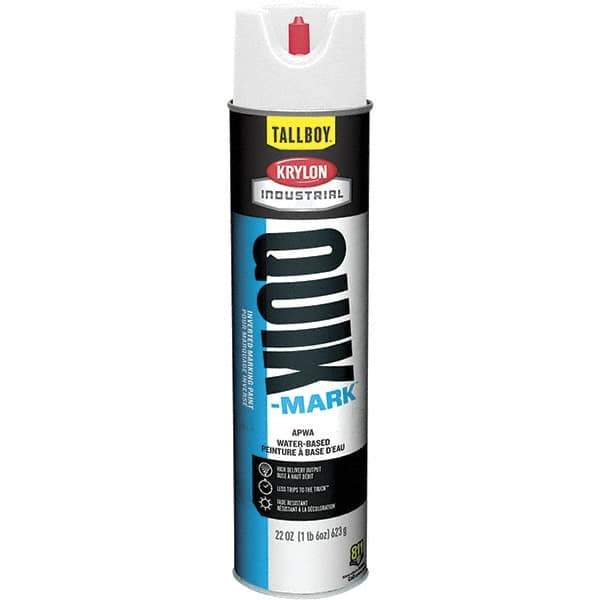 Krylon - 25 fl oz White Marking Paint - 35 to 71 Sq Ft Coverage, Water-Based Formula - USA Tool & Supply