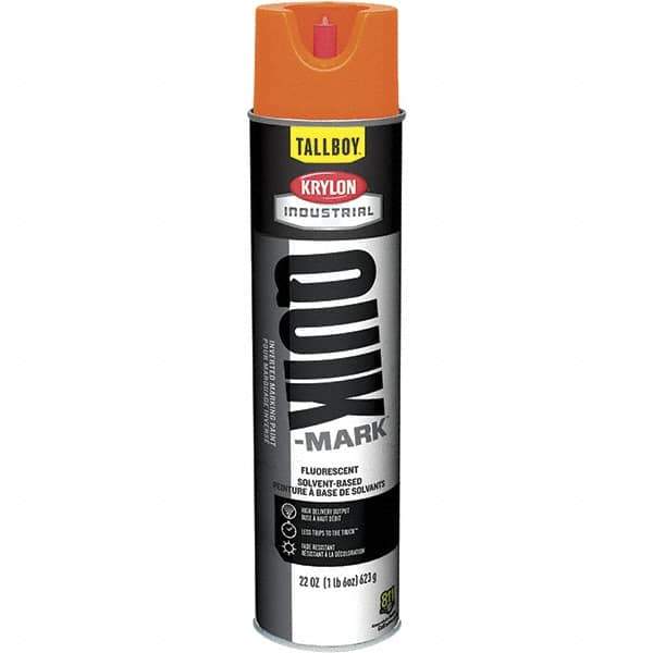 Krylon - 25 fl oz Orange Marking Paint - 35 to 71 Sq Ft Coverage, Solvent-Based Formula - USA Tool & Supply