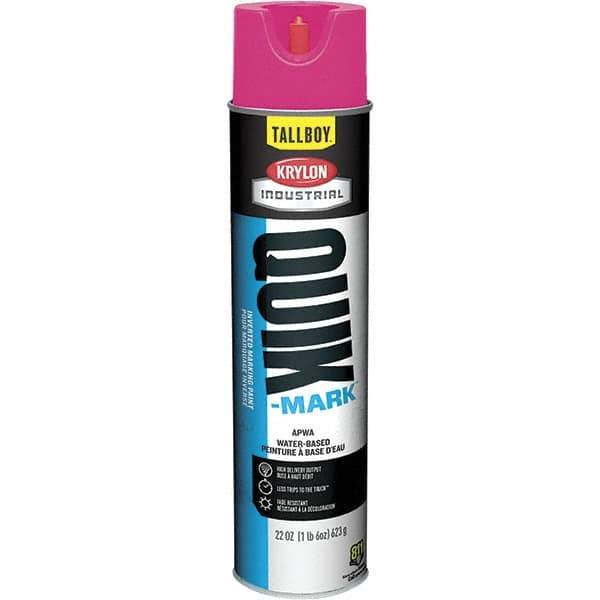 Krylon - 25 fl oz Pink Marking Paint - 35 to 71 Sq Ft Coverage, Water-Based Formula - USA Tool & Supply