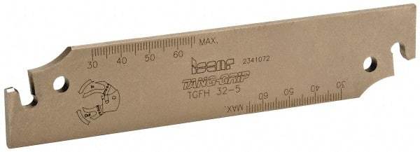 Iscar - 1.26" Blade Height, 0.157" Blade Width, 5-29/32" OAL, Neutral Cut, Single End Indexable Cut-Off Blade - TGFH Blade, Tang-Grip Series - USA Tool & Supply