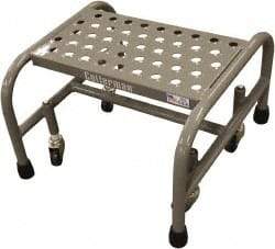 Cotterman - 12" 1 Step Rolling Warehouse Ladder - Assembled, 450 Lb Capacity, 12" Platform Height, 18" Base Width x 19" Base Depth, Perforated Tread - USA Tool & Supply