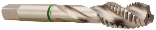 Accupro - #4-40 3 Flute Modified Bottoming Spiral Flute Tap - Vanadium High Speed Steel, Bright Finish, 1-7/8" OAL, Right Hand Flute, Right Hand Thread, H5 - USA Tool & Supply