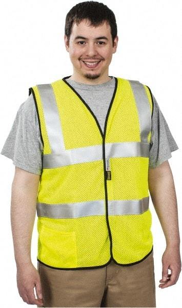 OccuNomix - Size L Flame Resistant/Retardant Yellow Solid General Purpose Vest - 40 to 42" Chest, ANSI 107-2015, ASTM F1506, ATPV=5.1 cal/Sq cm, NFPA 70E/HRC=1, Hook & Loop Closure, 1 Pocket, Modacrylic/Aramid Blend - USA Tool & Supply