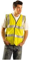 OccuNomix - Size M Flame Resistant/Retardant Yellow Solid General Purpose Vest - 36 to 38" Chest, ANSI 107-2015, ASTM F1506, ATPV=5.1 cal/Sq cm, NFPA 70E/HRC=1, Hook & Loop Closure, 1 Pocket, Modacrylic/Aramid Blend - USA Tool & Supply