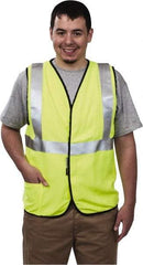OccuNomix - Size L Flame Resistant/Retardant Yellow Solid General Purpose Vest - 40 to 42" Chest, ANSI 107-2015, ASTM F1506, ATPV=5.4 cal/Sq cm, NFPA 70E/HRC=1, Hook & Loop Closure, 1 Pocket, Modacrylic/Aramid Blend - USA Tool & Supply