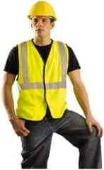 OccuNomix - Size M Flame Resistant/Retardant Yellow Solid General Purpose Vest - 36 to 38" Chest, ANSI 107-2015, ASTM F1506, ATPV=5.4 cal/Sq cm, NFPA 70E/HRC=1, Hook & Loop Closure, 1 Pocket, Modacrylic/Aramid Blend - USA Tool & Supply