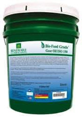 Renewable Lubricants - 5 Gal Pail, Mineral Gear Oil - 6°F to 250°F, 131 St Viscosity at 40°C, 20 St Viscosity at 100°C, ISO 150 - USA Tool & Supply