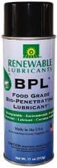 Renewable Lubricants - 11 oz Aerosol Thin Oily Film Penetrant/Lubricant - 0°F to 280°F, Food Grade - USA Tool & Supply