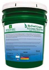 Renewable Lubricants - 35 Lb Pail Biobased Extreme Pressure Grease - White, Extreme Pressure, Food Grade & High Temperature, 590°F Max Temp, NLGIG 2, - USA Tool & Supply