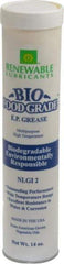 Renewable Lubricants - 14 oz Cartridge Biobased Extreme Pressure Grease - White, Extreme Pressure, Food Grade & High Temperature, 590°F Max Temp, NLGIG 2, - USA Tool & Supply