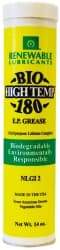 Renewable Lubricants - 14 oz Cartridge Biobased Extreme Pressure Grease - Green, Extreme Pressure & High Temperature, 285°F Max Temp, NLGIG 2, - USA Tool & Supply