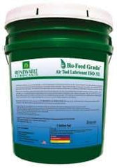 Renewable Lubricants - 5 Gal Pail, ISO 32, Air Tool Oil - -20°F to 230°, 29.33 Viscosity (cSt) at 40°C, 7.34 Viscosity (cSt) at 100°C, Series Bio-Food Grade - USA Tool & Supply