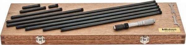 Mitutoyo - 4 to 40 Inch Range, Mechanical Inside Tubular Micrometer - 0.001 Inch Graduation, 0.00012+m+0.00004xR/20 Inch Accuracy - USA Tool & Supply