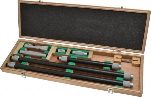 Mitutoyo - 4 to 52 Inch Range, Mechanical Inside Tubular Micrometer - 0.001 Inch Graduation, 0.00012+m+0.00004xR/20 Inch Accuracy - USA Tool & Supply