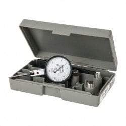 Mitutoyo - 0.03 Inch Range, 0.0005 Inch Dial Graduation, Horizontal Dial Test Indicator - 1.5748 Inch White Dial, 0-15-0 Dial Reading, Accurate to 0.0005 Inch - USA Tool & Supply