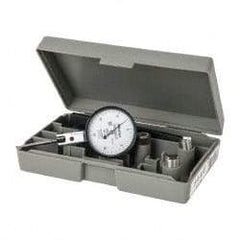 Mitutoyo - 0.03 Inch Range, 0.0005 Inch Dial Graduation, Horizontal Dial Test Indicator - 1.5748 Inch White Dial, 0-15-0 Dial Reading, Accurate to 0.0005 Inch - USA Tool & Supply