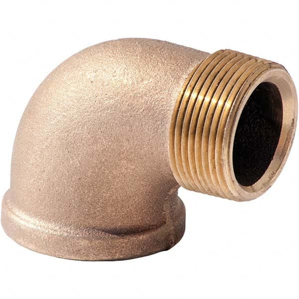 Merit Brass - Brass & Chrome Pipe Fittings Type: 90 Street Elbow Fitting Size: 3 - USA Tool & Supply
