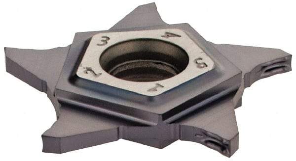 Iscar - PENTA Z IC908 Grade, 0.059" Cutting Width, Carbide Cutoff Insert - 0° Neutral Lead Angle, 0.004" Cnr Rad, TiAlN Coated, Other End - USA Tool & Supply