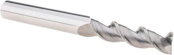 M.A. Ford - 1/4", 1" LOC, 1/4" Shank Diam, 2-1/2" OAL, 2 Flute, Solid Carbide Square End Mill - Single End, Uncoated, Spiral Flute, 45° Helix, Centercutting, Right Hand Cut, Right Hand Flute, Series 136 - USA Tool & Supply