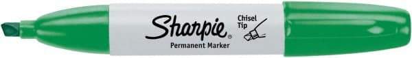 Sharpie - Green Permanent Marker - Chisel Tip, AP Nontoxic Ink - USA Tool & Supply