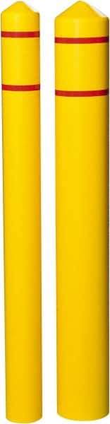 Eagle - 5-1/4" Wide x 5-1/4" Deep x 56" High, 4" Bumper Post Sleeve - Yellow, HDPE, 4 Lb, Smooth Surface - USA Tool & Supply