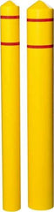 Eagle - 5-1/4" Wide x 5-1/4" Deep x 56" High, 4" Bumper Post Sleeve - Yellow, HDPE, 4 Lb, Smooth Surface - USA Tool & Supply
