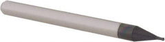 Accupro - 0.025", 4 Flute, Single End, Solid Carbide, 0.005" Corner Radius End Mill - 1-1/2" OAL, 30° Helix, Right Hand Flute, 0.038" LOC, Right Hand Cut - USA Tool & Supply