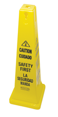 Caution Cone Sign - Yellow - USA Tool & Supply