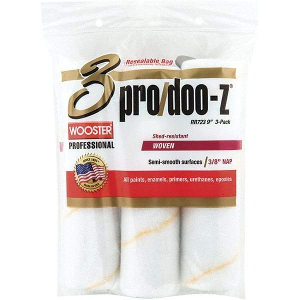 Wooster Brush - 3/8" Nap, 9" Wide Paint Roller - Medium Texture, Woven - USA Tool & Supply