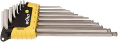 Wiha - 13 Piece L-Key Ball End Hex Key Set - Hex Range 0.05 to 3/8" - USA Tool & Supply