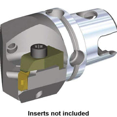 Kennametal - NU3R Insert, 45mm Head Length, Modular Grooving Cutting Unit Head - Left Hand Cut, System Size KM40, Through Coolant, Series Top Notch - USA Tool & Supply