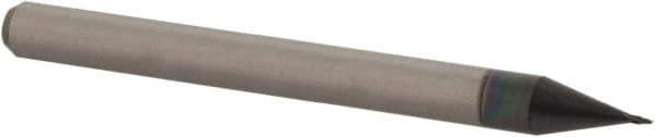 Accupro - 1/64", 0.022" LOC, 1/8" Shank Diam, 1-1/2" OAL, 2 Flute, Solid Carbide Square End Mill - Single End, AlTiN Finish, Spiral Flute, 30° Helix, Centercutting, Right Hand Cut, Right Hand Flute, Series Miniature - USA Tool & Supply