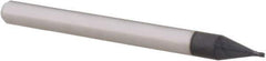 Accupro - 0.025", 0.037" LOC, 1/8" Shank Diam, 1-1/2" OAL, 4 Flute, Solid Carbide Square End Mill - Single End, AlTiN Finish, Spiral Flute, 30° Helix, Centercutting, Right Hand Cut, Right Hand Flute, Series Miniature - USA Tool & Supply