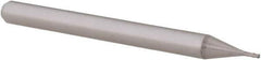 Accupro - 0.023", 0.069" LOC, 1/8" Shank Diam, 1-1/2" OAL, 4 Flute, Solid Carbide Square End Mill - Single End, Uncoated, Spiral Flute, 30° Helix, Centercutting, Right Hand Cut, Right Hand Flute, Series Miniature - USA Tool & Supply