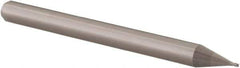 Accupro - 0.02", 0.03" LOC, 1/8" Shank Diam, 1-1/2" OAL, 4 Flute, Solid Carbide Square End Mill - Single End, Uncoated, Spiral Flute, 30° Helix, Centercutting, Right Hand Cut, Right Hand Flute, Series Miniature - USA Tool & Supply