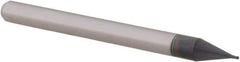 Accupro - 0.017", 0.026" LOC, 1/8" Shank Diam, 1-1/2" OAL, 4 Flute, Solid Carbide Square End Mill - Single End, AlTiN Finish, Spiral Flute, 30° Helix, Centercutting, Right Hand Cut, Right Hand Flute, Series Miniature - USA Tool & Supply