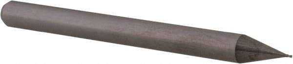 Accupro - 0.012", 0.018" LOC, 1/8" Shank Diam, 1-1/2" OAL, 4 Flute, Solid Carbide Square End Mill - Single End, Uncoated, Spiral Flute, 30° Helix, Centercutting, Right Hand Cut, Right Hand Flute, Series Miniature - USA Tool & Supply